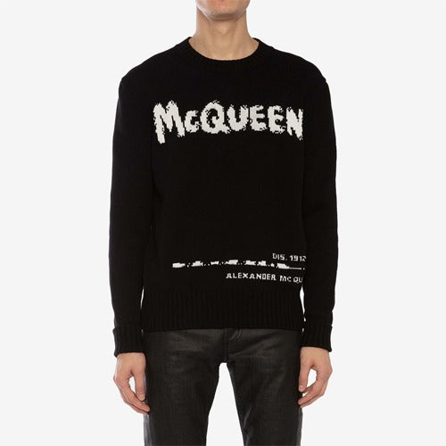 (국내배송) 알렉산더맥퀸 그래피티 크루넥 스웨터니트