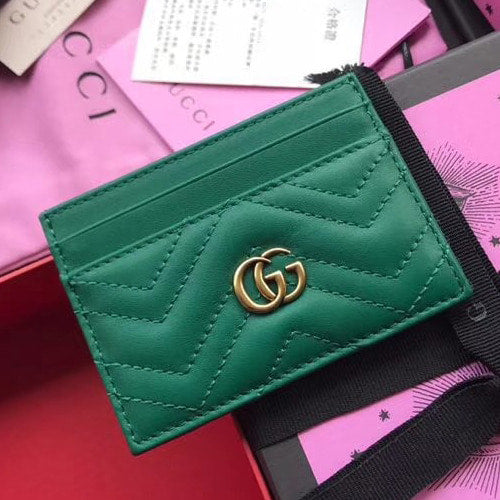 구찌  GG marmont 카드지갑 그린