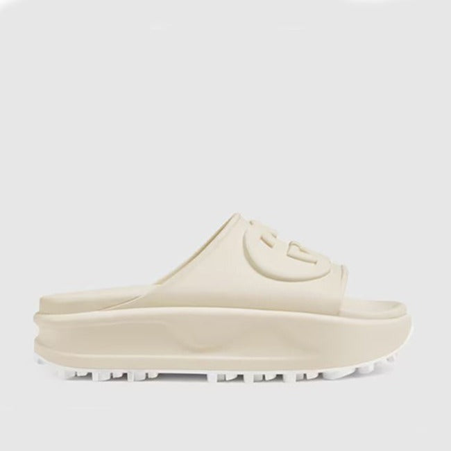 구찌 인터로킹 G 슬라이드 화이트