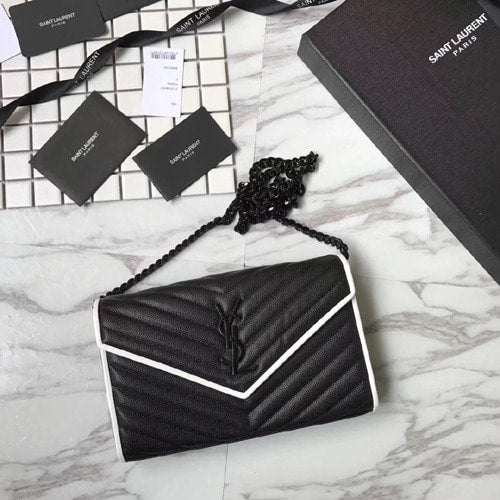세인트로랑 엔벨로프  체인숄더백 블랙