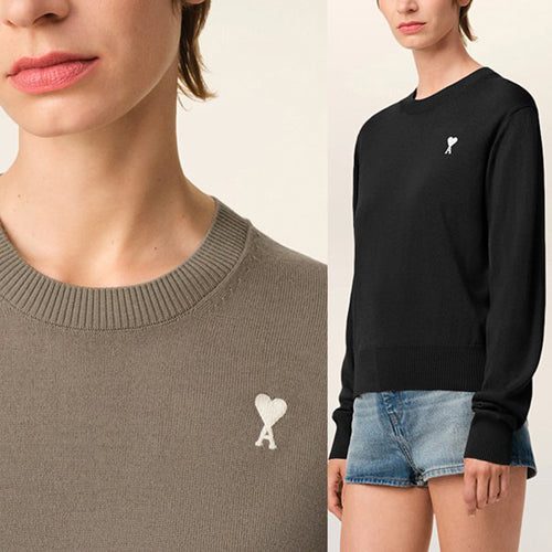 (국내배송) 아미 화이트로고 라운드 니트 여성용 ~2Color~