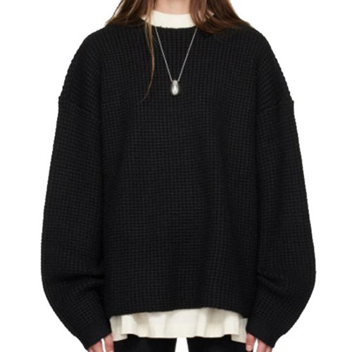 (국내배송) 피어오브갓 에센셜 헤비 와플 오버핏 크루넥 니트