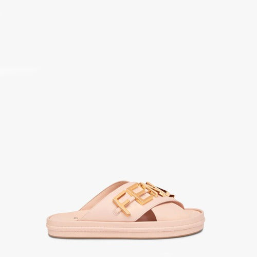 펜디 그라피 가죽 슬리퍼 핑크